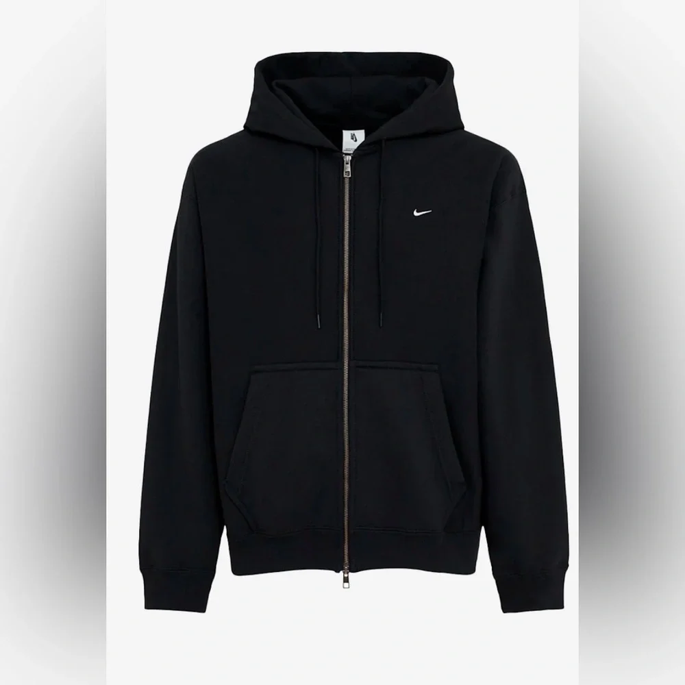 Nike Black Fleece Full-Length Loose Fit Zipper Hoodie HV1084 S